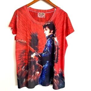 Elvis Sublimation Dyed ‘68 Red Tshirt Size XL